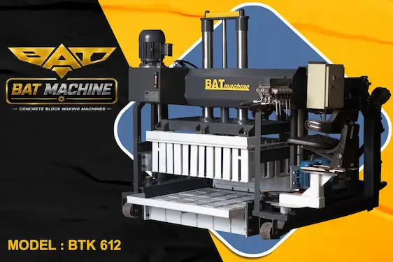 دستگاه بلوک زن نیمه اتوماتیک متحرک BTK612 دو ردیفه